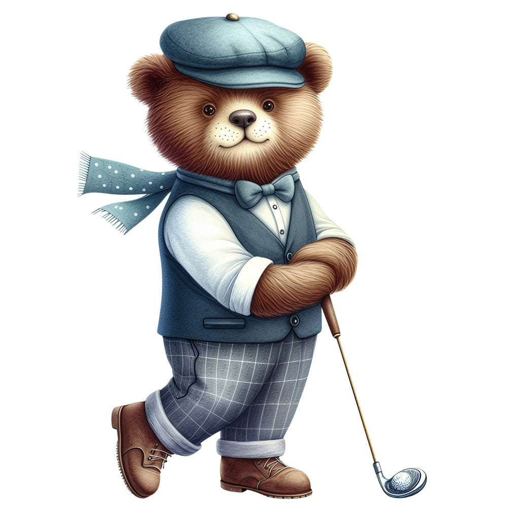 Golfing Bears Fabric Panel 5