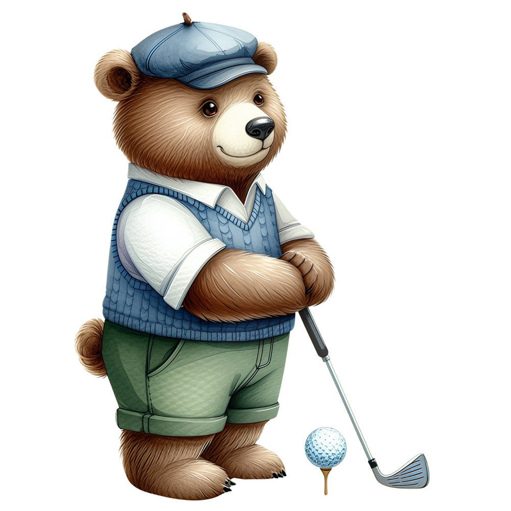 Golfing Bears Fabric Panel 6