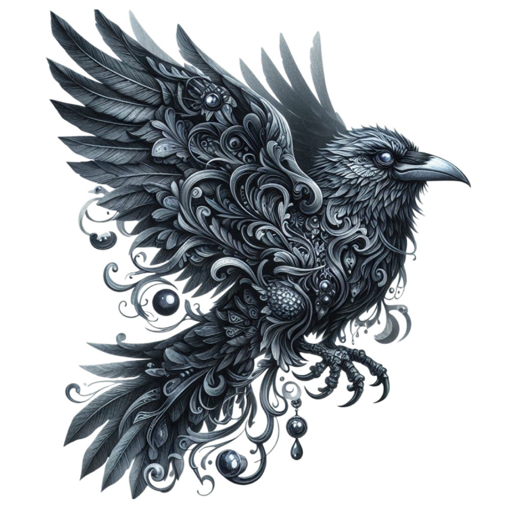 Gothic Raven Fabric Panel 3