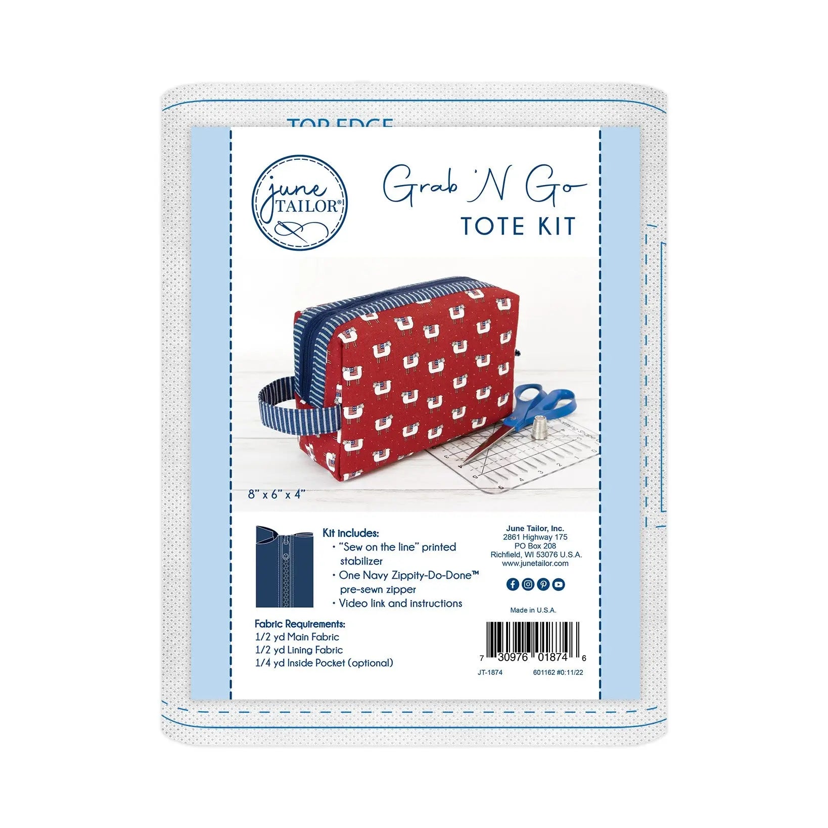 Grab 'n Go Tote Zippity-Do-Done Navy - Linda's Electric Quilters