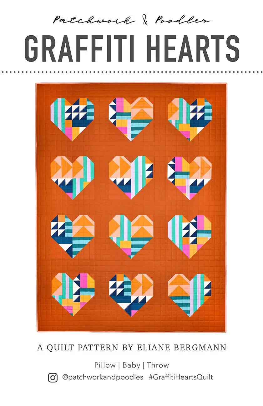 Graffiti Hearts Quilt Pattern - Linda's Electric Quilters
