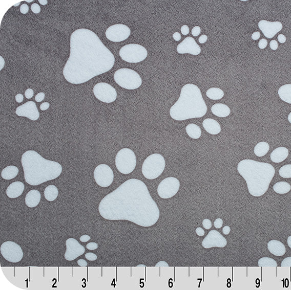 Graphite/Snow Paws Cuddle 58/60" Fabric Per Yard