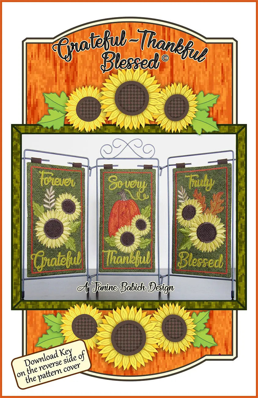 Grateful Thankful Blessed Table Top Display - Linda's Electric Quilters