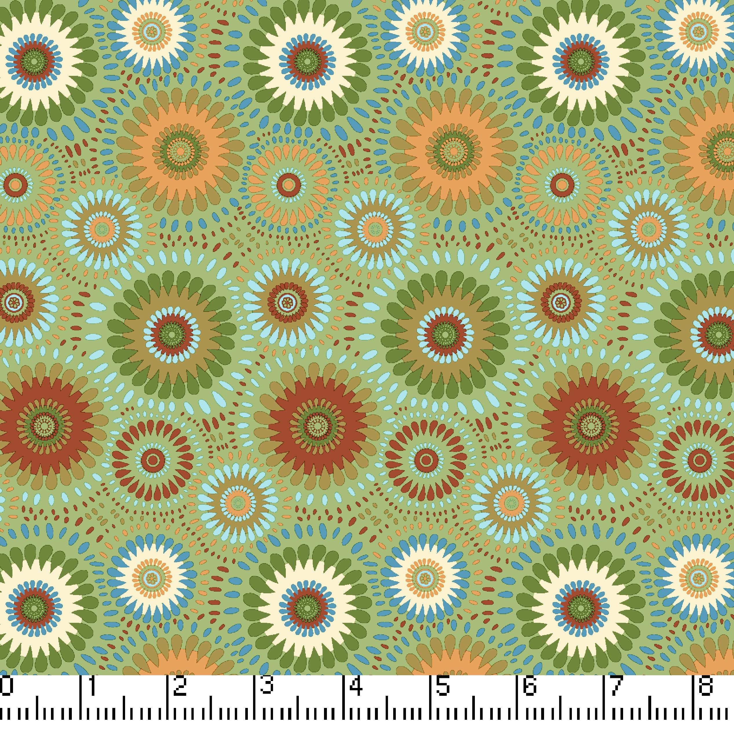 Gray Lucky Medallion 45" Wide Cotton Fabric Per Yard