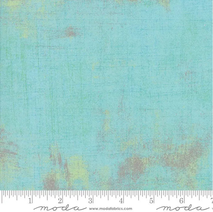 Green Aqua Grunge Basics Charmed 44"/45" Per Yard Moda Fabrics & Supplies
