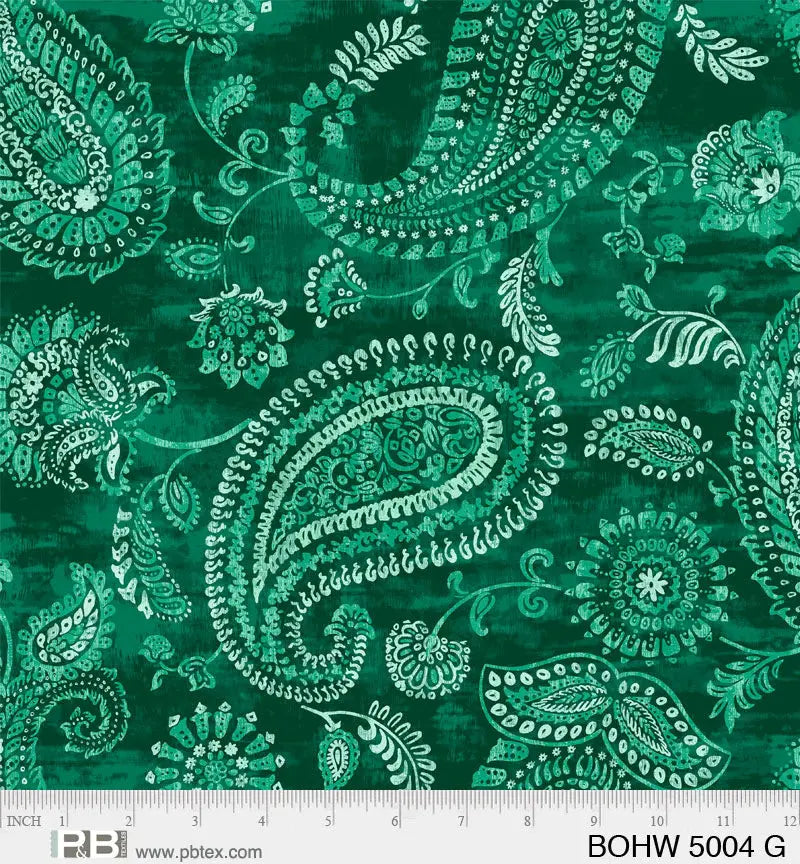 Green Bohema Cotton Wideback Fabric per yard - Linda's Electric Quilters