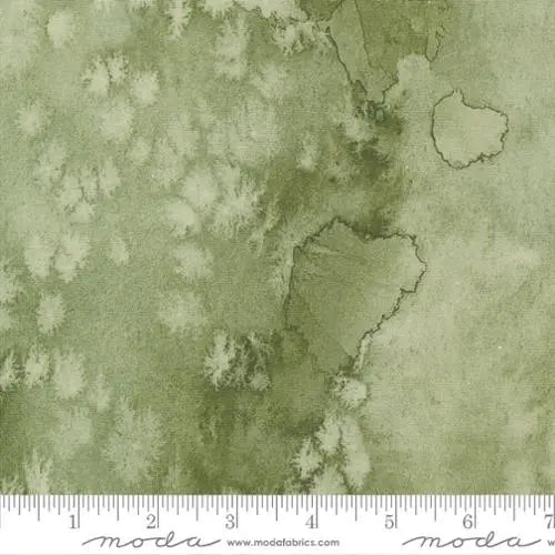 Green Desert Oasis Cypress Flow Basic Watercolor Painting 44"/45" Fabric Per Yard