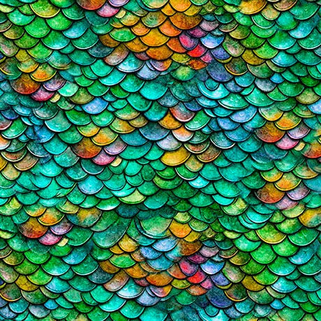 Green Dragon Scales Cotton 44"/45" Fabric Per Yard