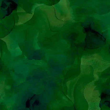 Green Evergreen Aura Watercolor Blender Wideback Cotton Fabric per yard Quilting Treasures Fabric