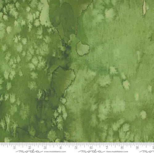 Green Fern Flow Basic Watercolor Painting 44"/45" Fabric Per Yard - Linda's Electric Quilters