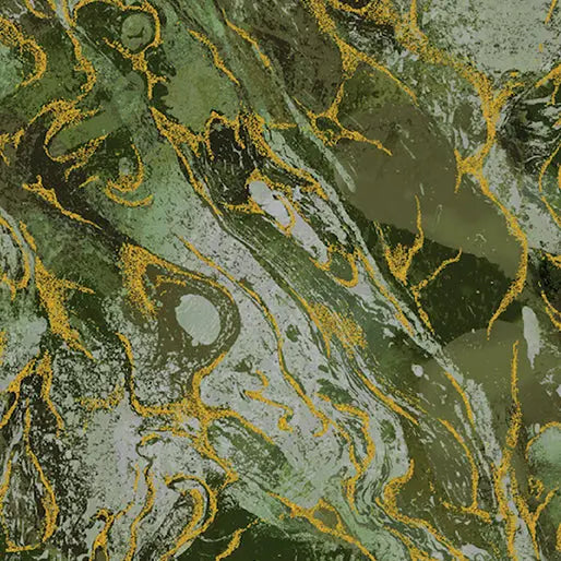 Green Marbled Earth Cotton 44”/45" Fabric Per Yard Benartex Inc