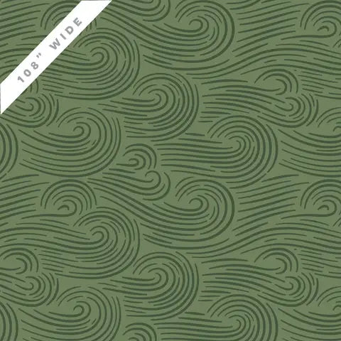 Green Spring Breeze Naturally Wild Quilter's Weight Cotton Wideback Fabric per yard Cloud9 Fabrics