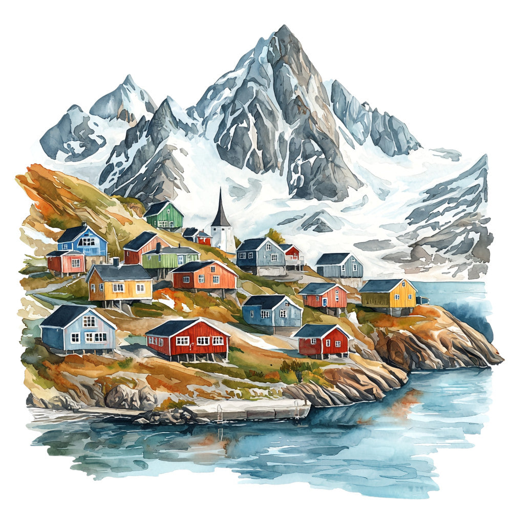 Greenland Landscape Fabric Panel 12