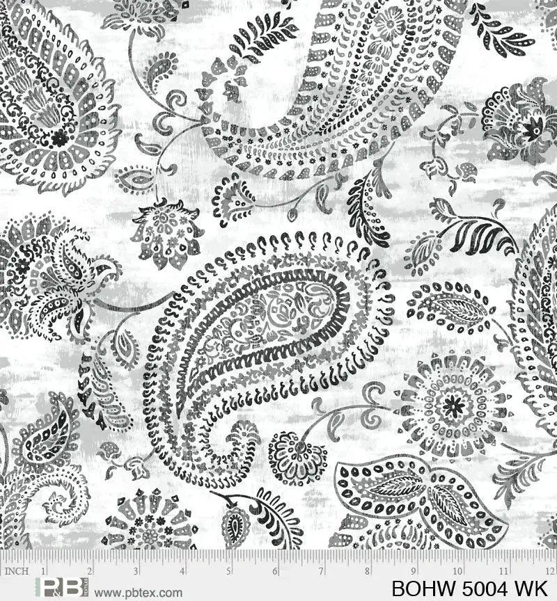 Grey Bohema Cotton Wideback Fabric per yard - Linda's Electric Quilters