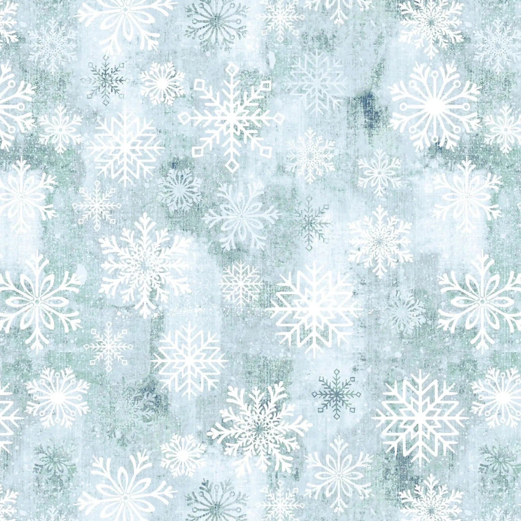 Grey Breeze Snowflake Toss Dot Cotton Wideback Fabric per yard