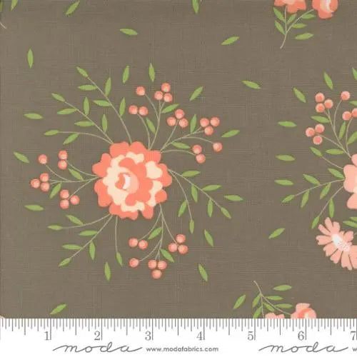 Grey Abloom Slate Springtime Rose Florals 44"/45" Fabric Per Yard - Linda's Electric Quilters