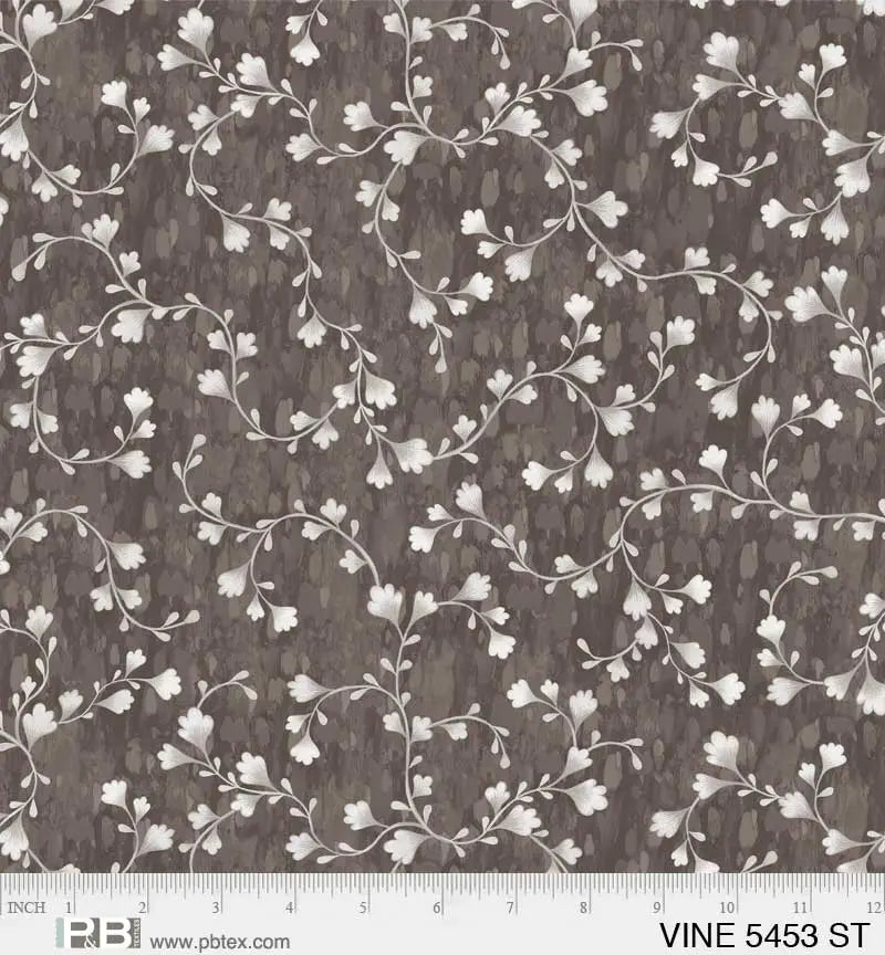 Grey Vine Scroll Cotton Wideback Fabric per yard - Linda's Electric Quilters