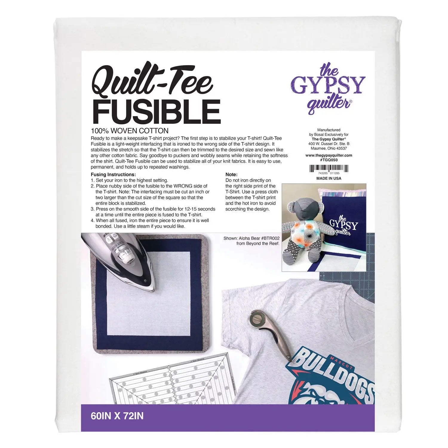 Gypsy Quilter Quilt-Tee Fusible 60in x 72in - Linda's Electric Quilters