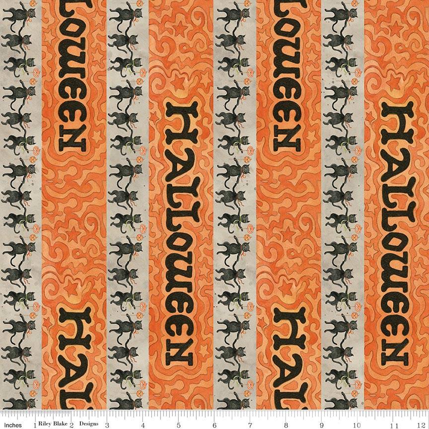 Spooky Stripe Grey 45' wide fabric per yard