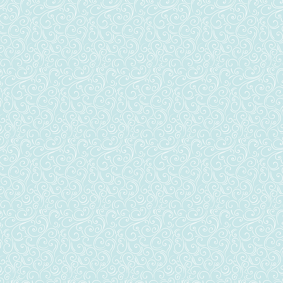 Flannel Winter Magic Swirls Aqua 45' wide fabric per yard