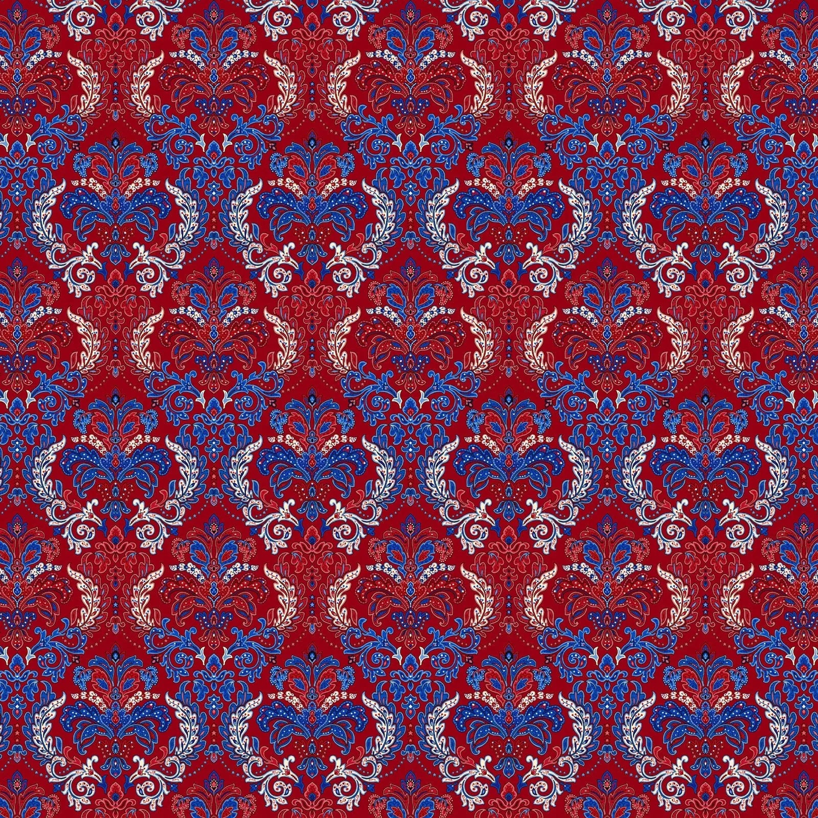 Red Liberty Hill Damask Cotton Wideback Fabric per yard EE Schenck Co