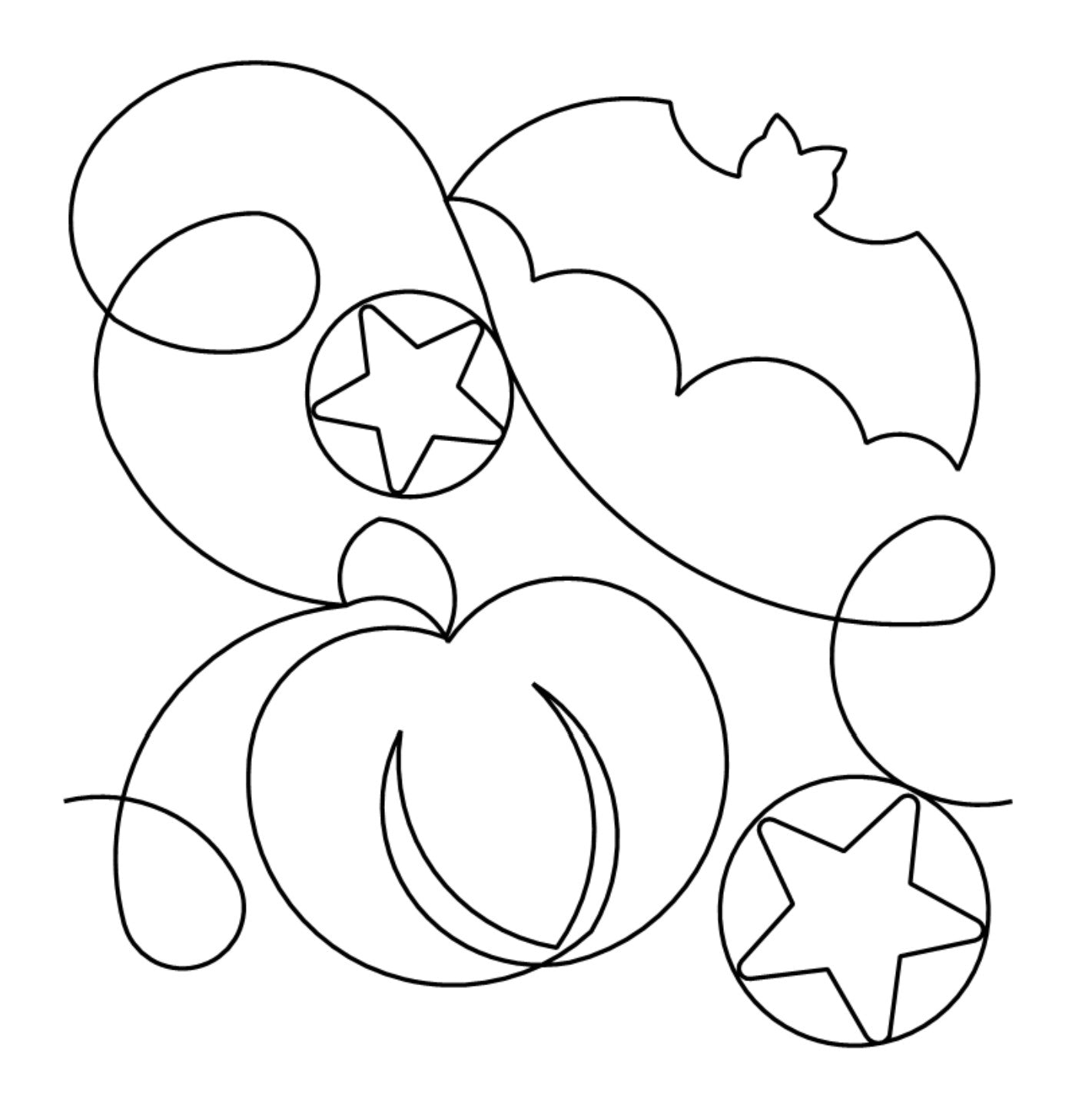 Halloween Digital E2E Wildflower Quilting Pantograph Close Up