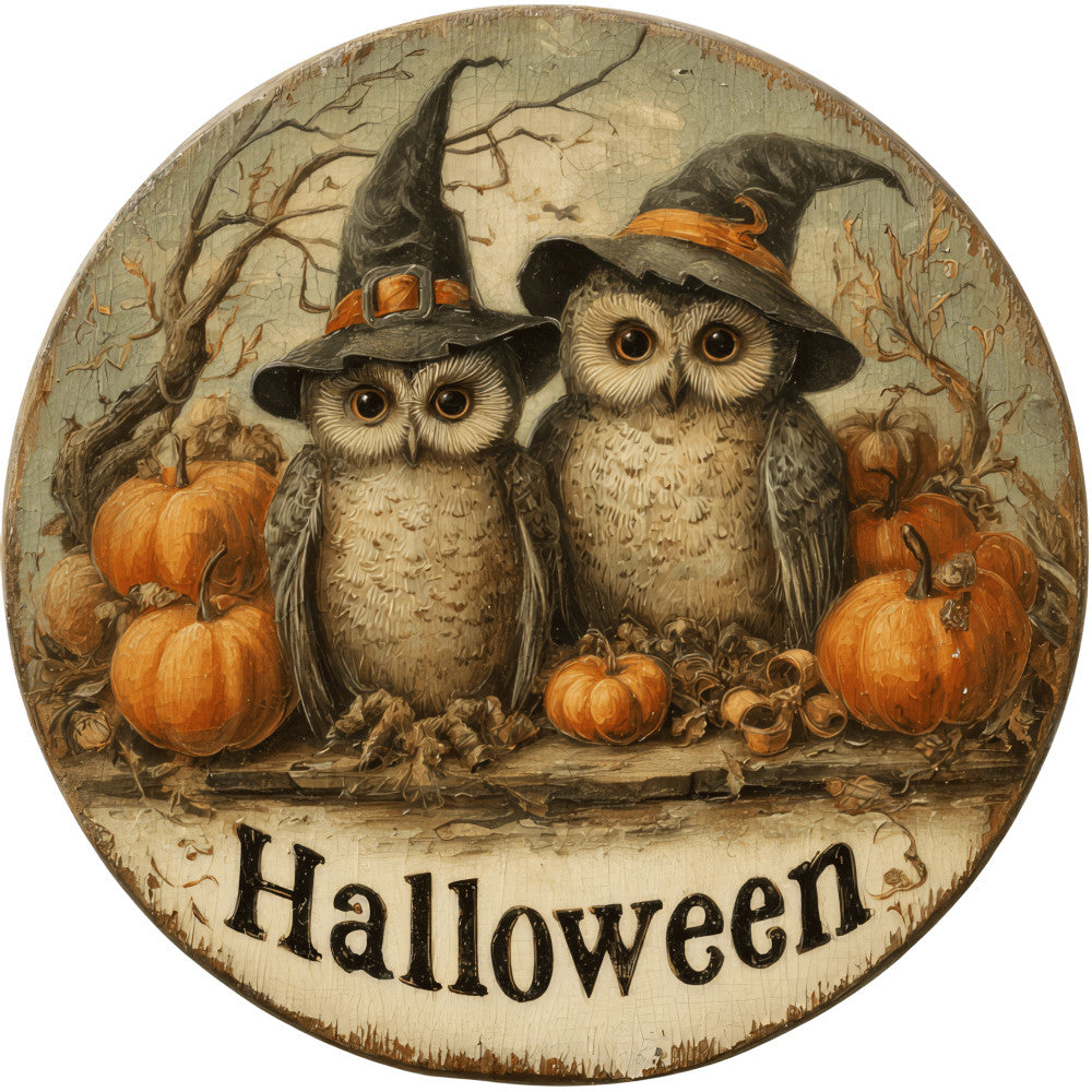 Halloween Owl Ornament Fabric Panel 15 QuiltingFabricPanels