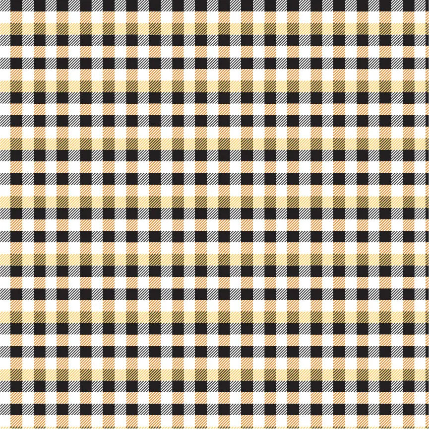 Halloween Plaid Poppie Cotton Black 44"/45" Fabric Per Yard Poppie Cotton