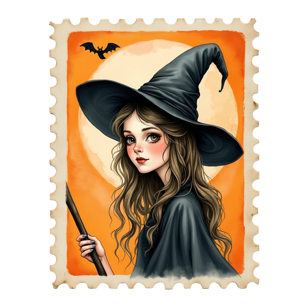 Halloween Postage Stamps Fabric Panel 11