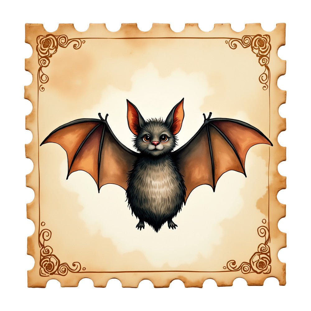Halloween Postage Stamps Fabric Panel 13