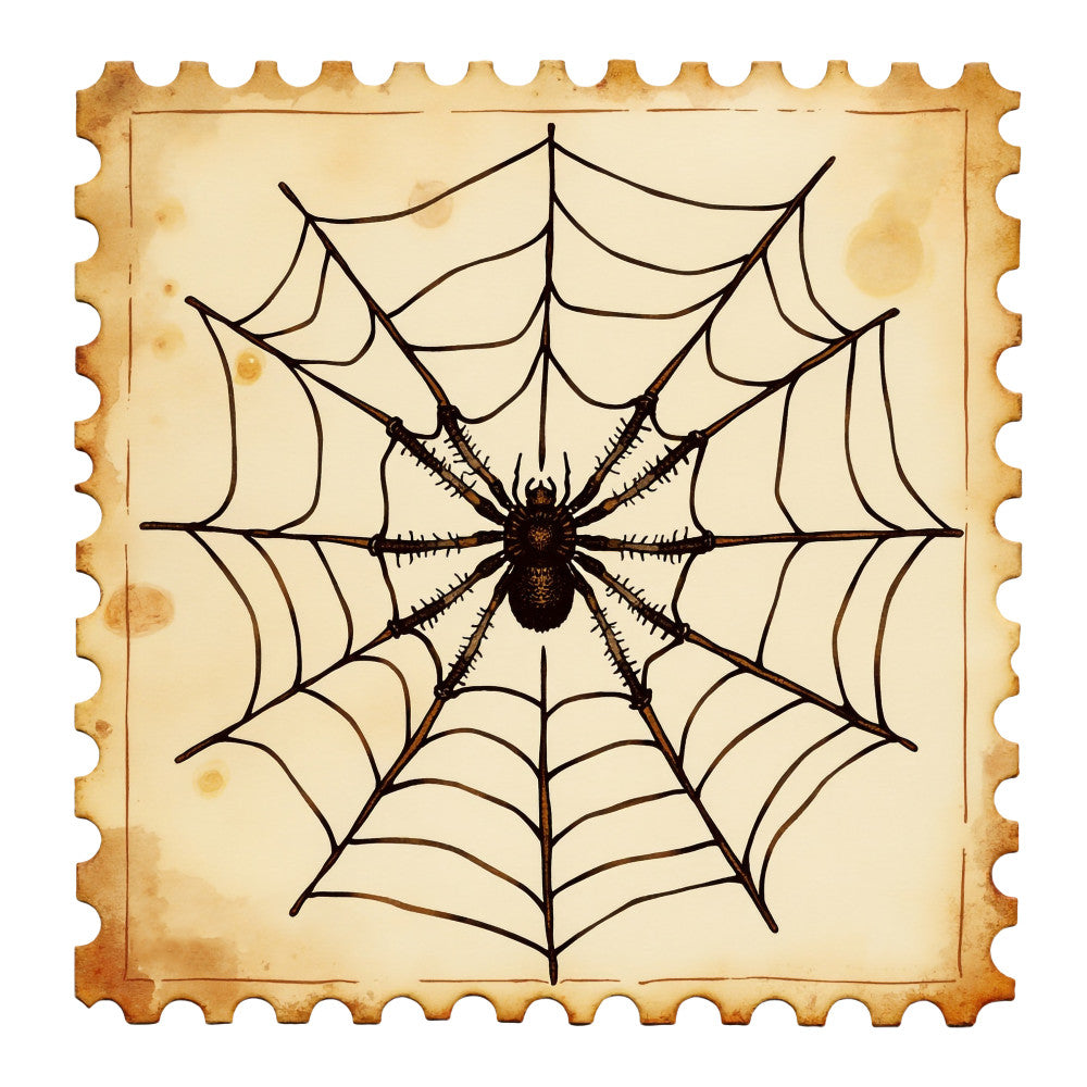 Halloween Postage Stamps Fabric Panel 16