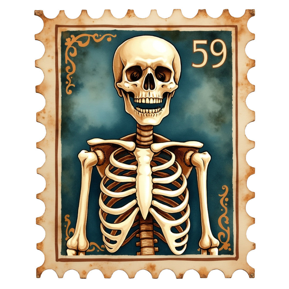 Halloween Postage Stamps Fabric Panel 5