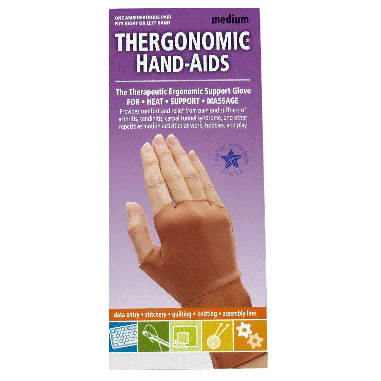 Hand-Aid Support Gloves Pair - Medium - Linda's Electric Quilters