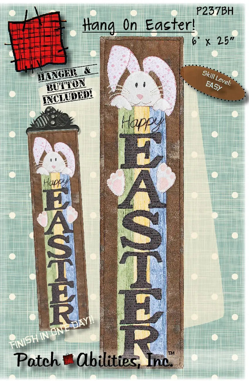 Hang on Easter with Button and 6 in Hanger - Linda's Electric Quilters