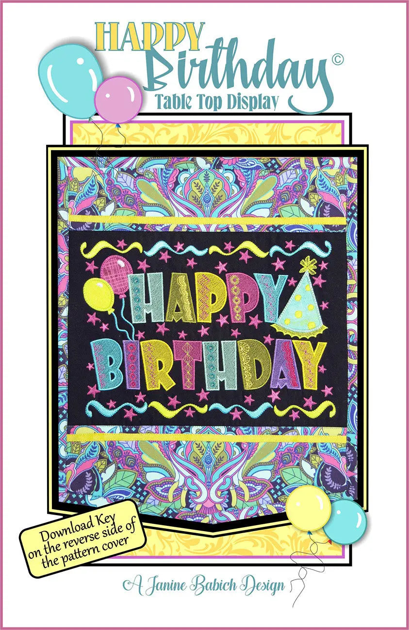 Happy Birthday Table Top Display - Linda's Electric Quilters