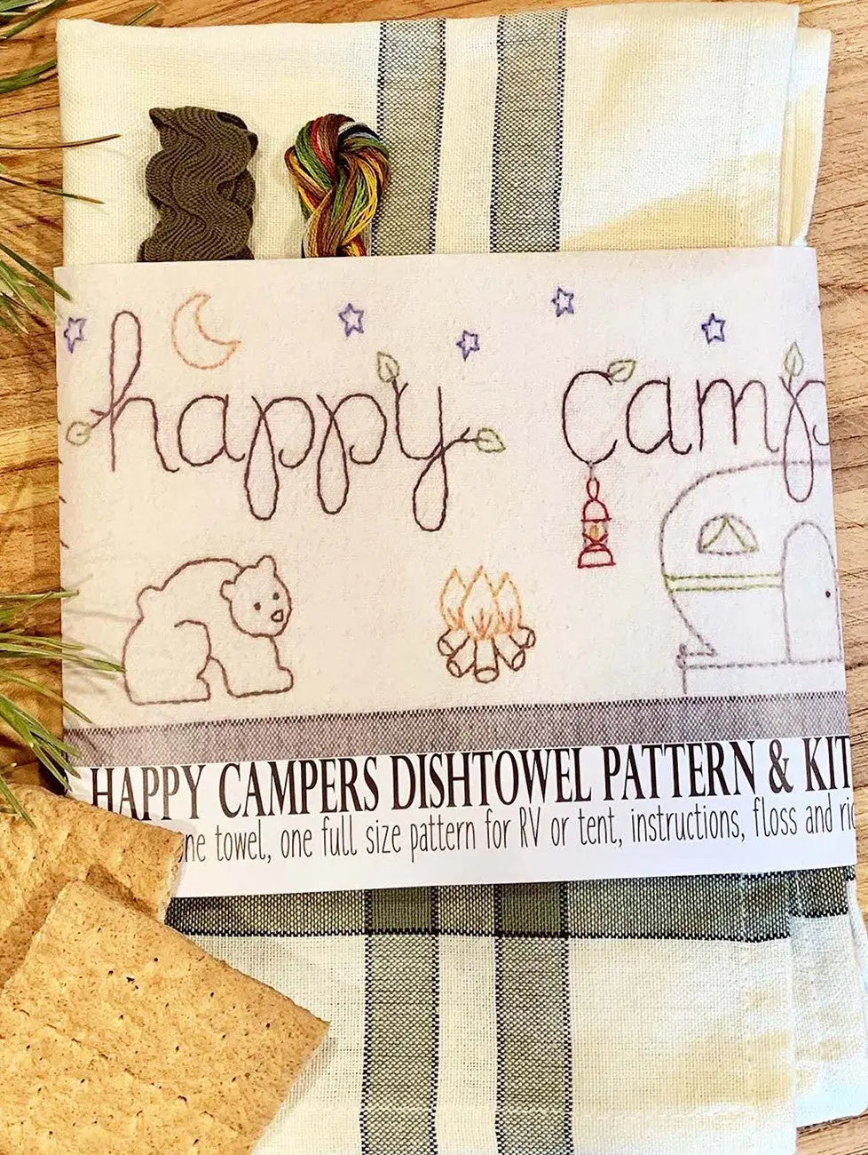 Happy Campers Dishtowel Pattern and Kit - Linda's Electric Quilters