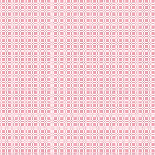Happy Heart - Grid - Pink 44" / 45" Fabric Per Yard The Fabric Company