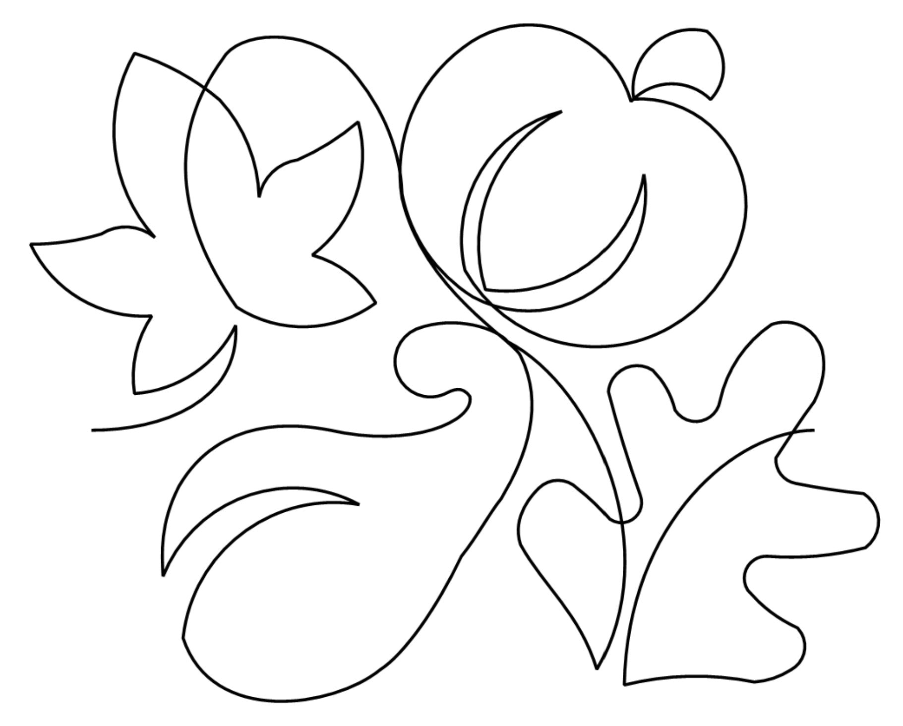 Harvest Time Digital E2E Wildflower Quilting Pantograph Close Up