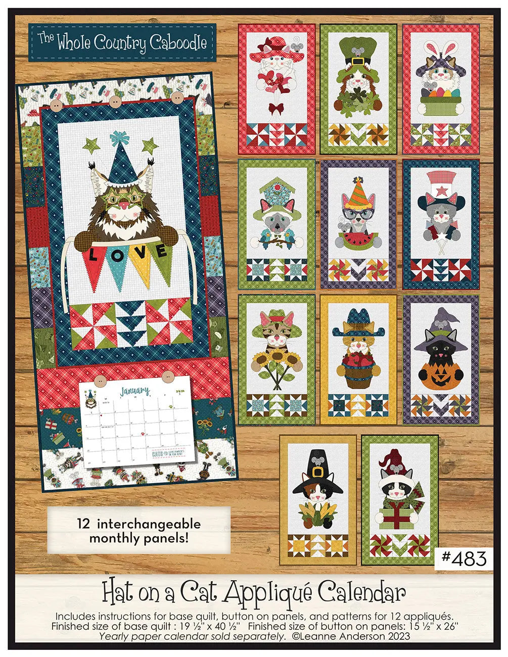 Hat on a Cat Applique Calendar Checker Distributor