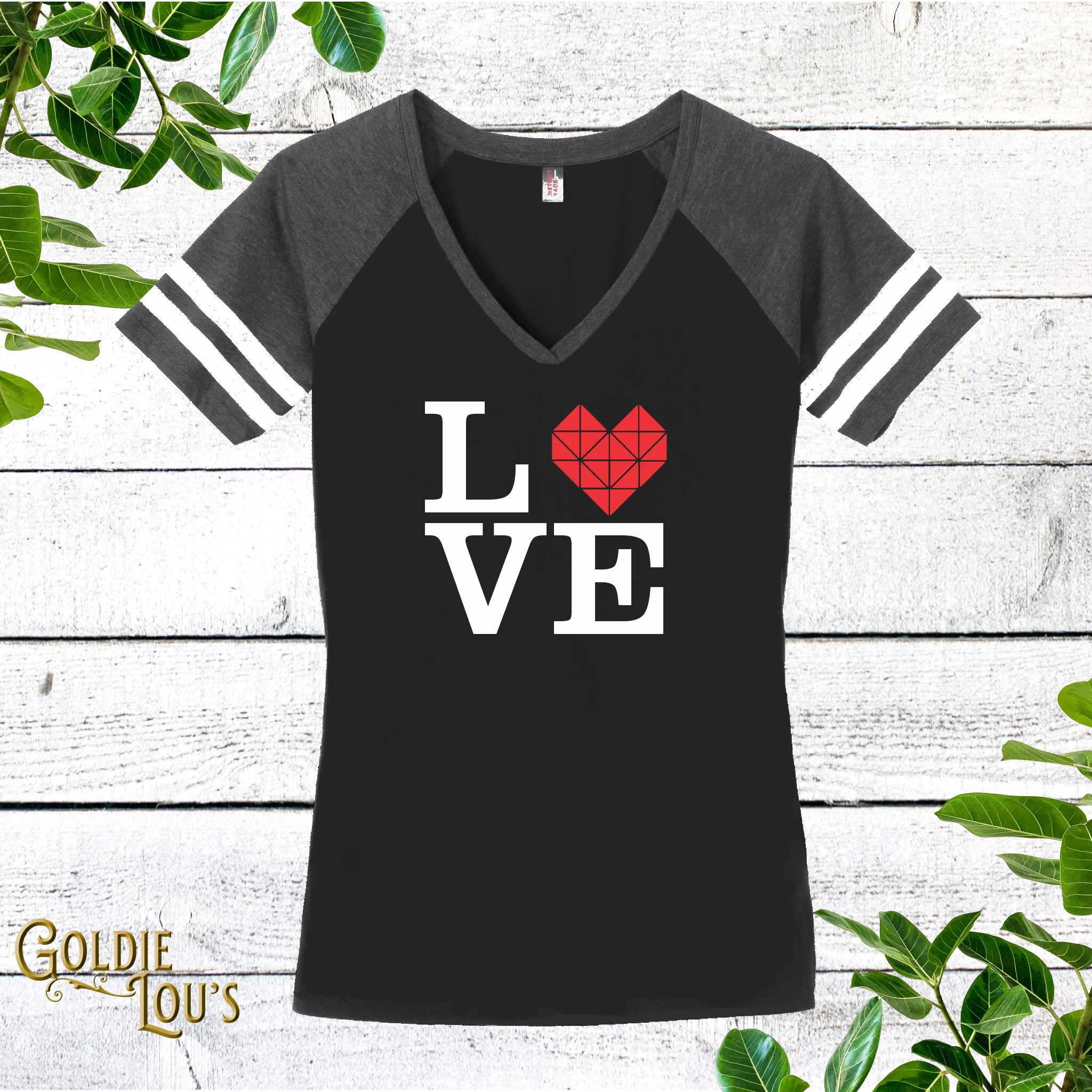 Heart Block LOVE V-Neck T-shirt