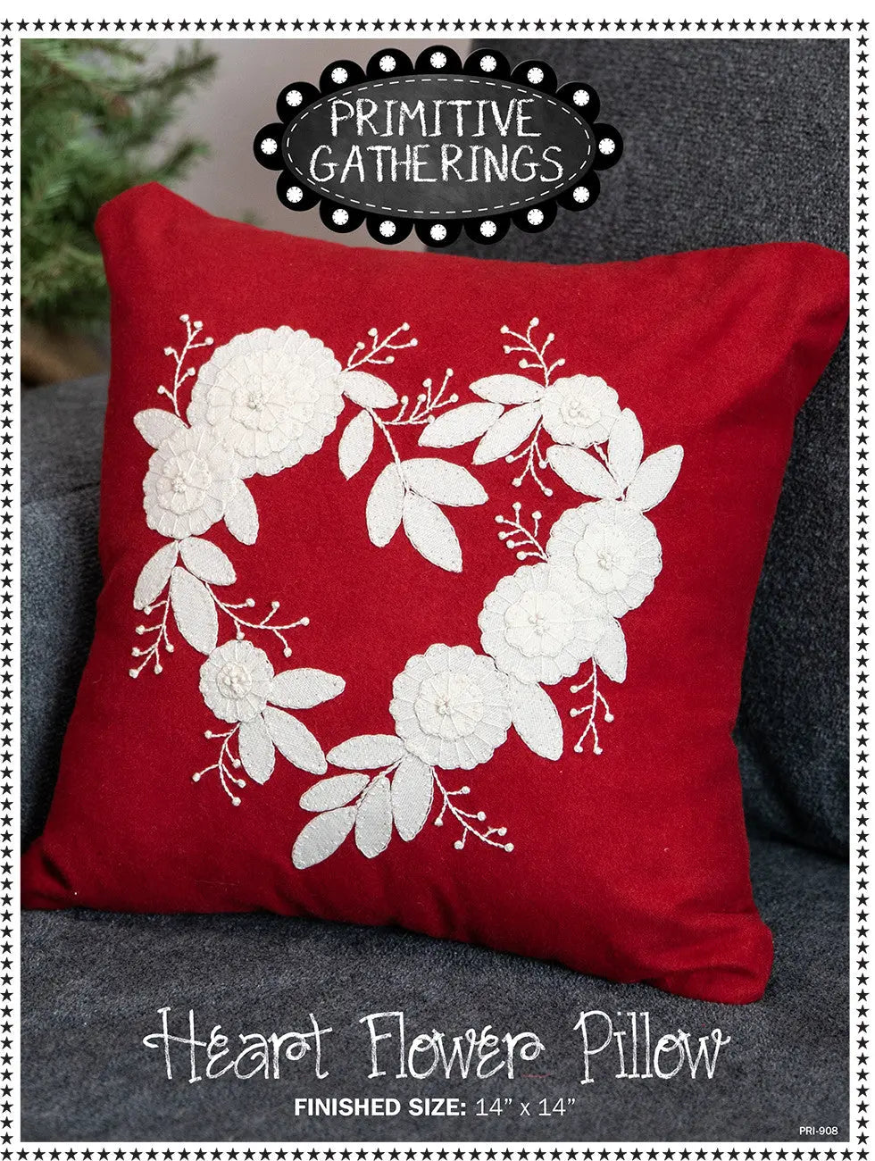 Heart Flower Pillow - Linda's Electric Quilters