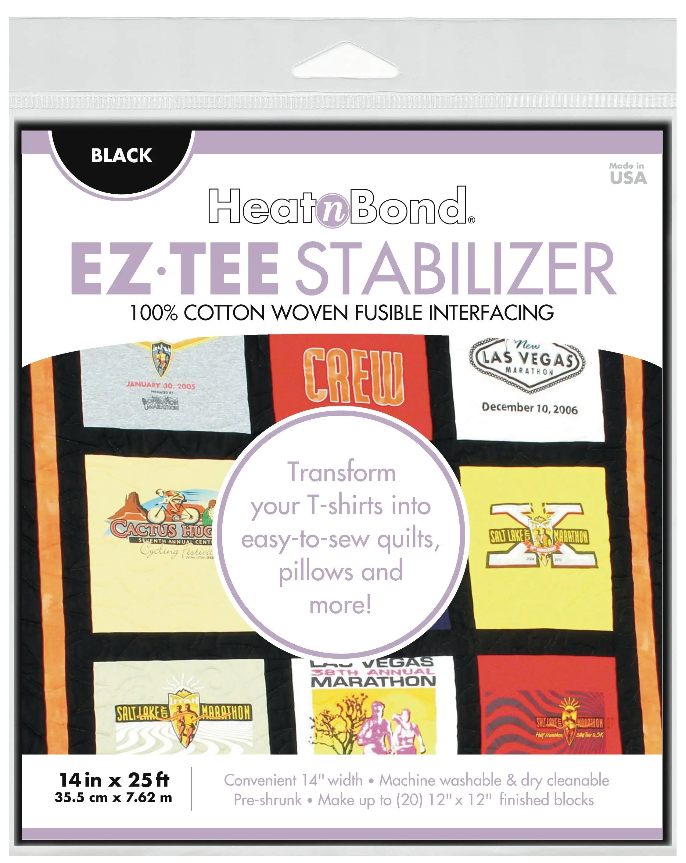 HeatnBond EZ Tee Stabilizer Black 14in x 25ft - Linda's Electric Quilters