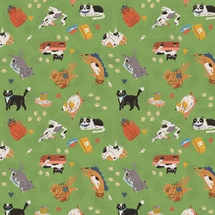 Here Kitty, Kitty Kitty Toss 43"/44" Fabric Per Yard PBS Fabrics