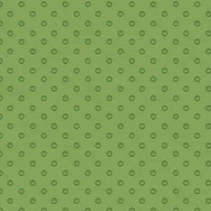Here Kitty, Kitty Polka Paws Green 43"/44" Fabric Per Yard PBS Fabrics