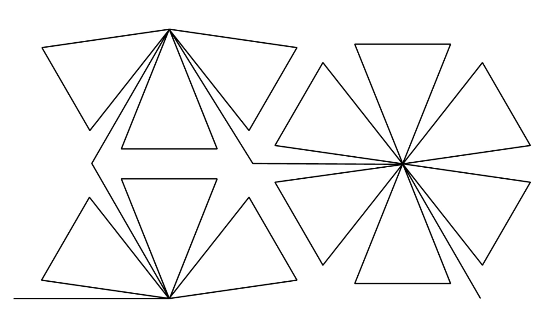 Hexie Geometric Digital E2E Wildflower Quilting Pantograph Close Up