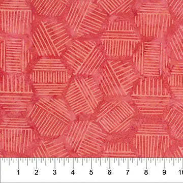 Hexies Grapefruit Red 81700-32 Cotton 44"/45" Fabric Per Yard Northcott