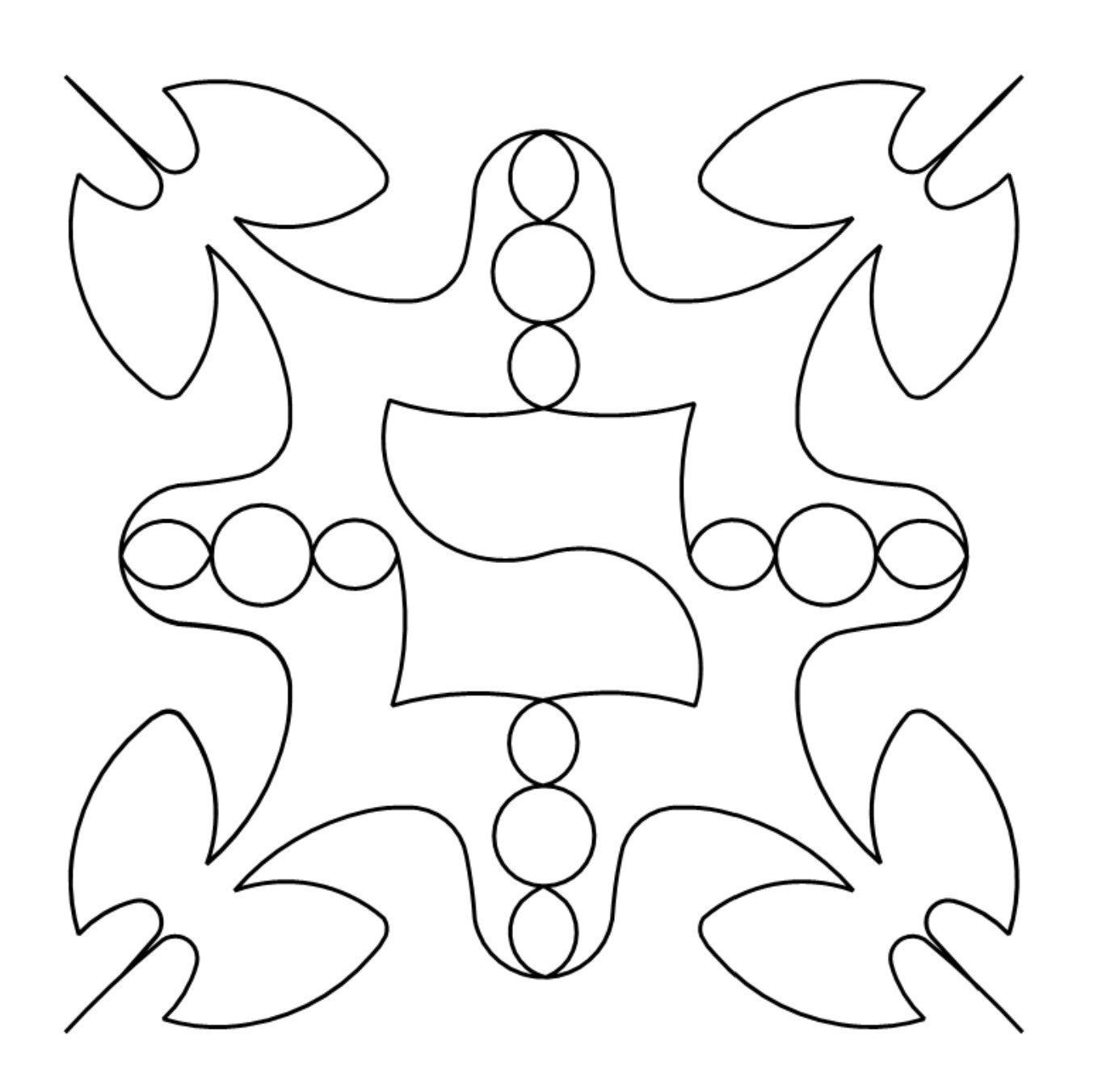 Hidden Flower Digital E2E Wildflower Quilting Pantograph Close Up