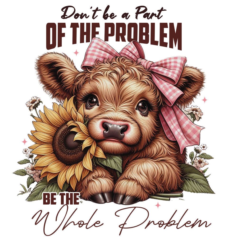 Highland Cow Problem Fabric Panel 1