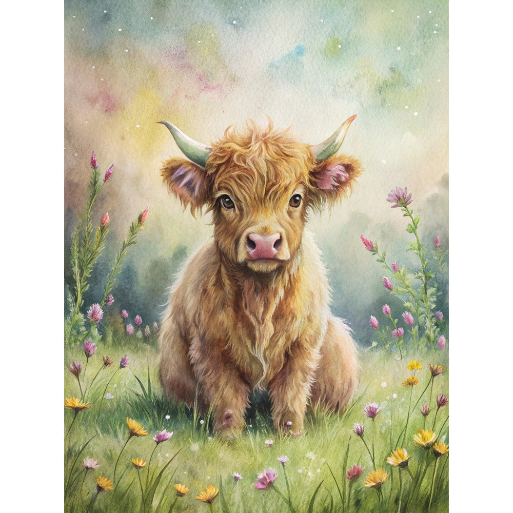 Highland Cow Scenes Fabric Panel 26