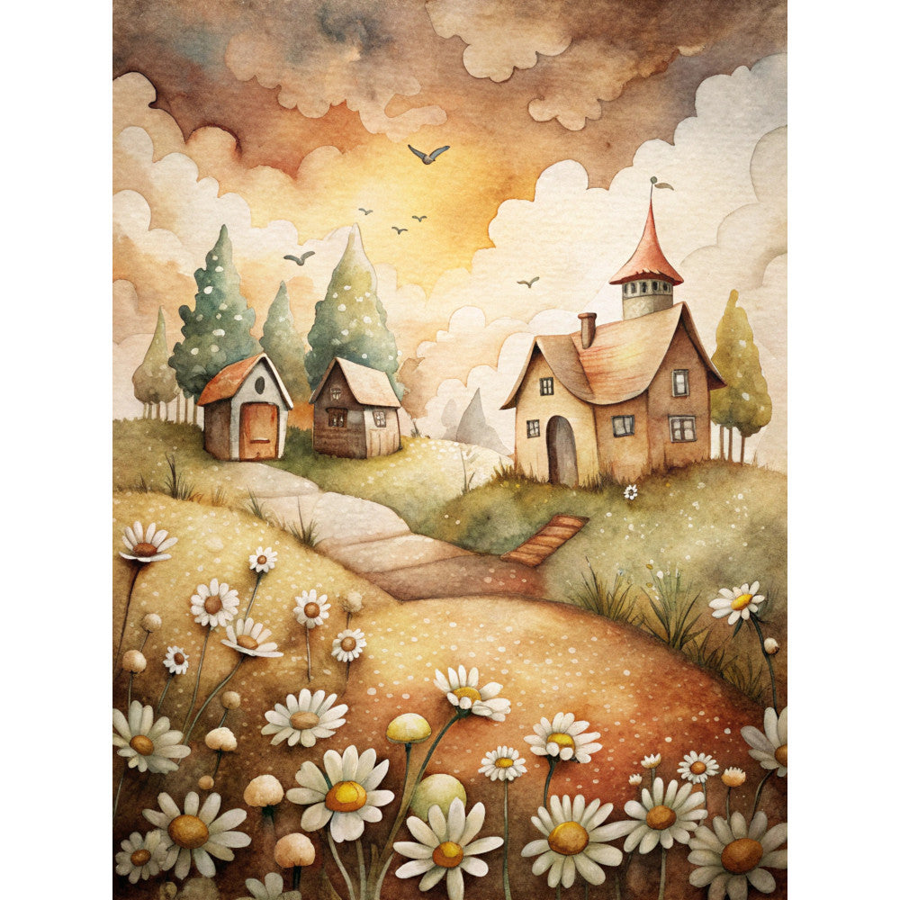 Highland Cow Scenes Fabric Panel 27